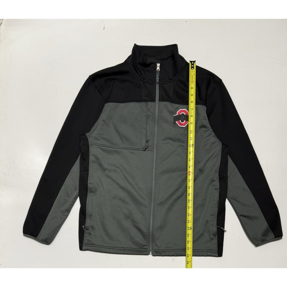 J America Ohio State Full Zip Jacket Mock Neck Men's‎ Large Polyester Spandex